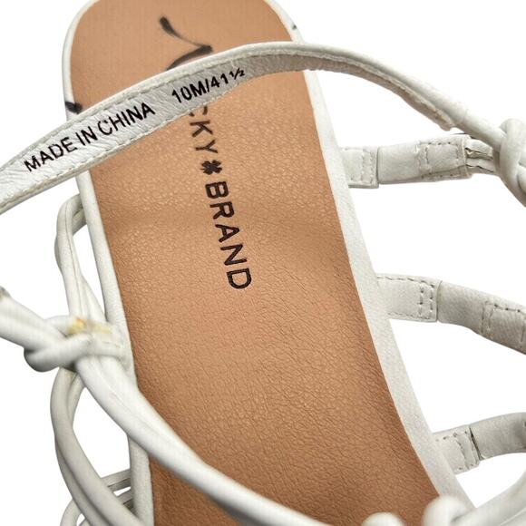 Lucky Brand‎ Women's White Bassie Block Heels Strappy Sandals Size 10M - Picture 14 of 14